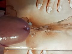 Shooting a load of cum on a cum stained porn mag