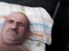 Turkish older man jerking off - short clip