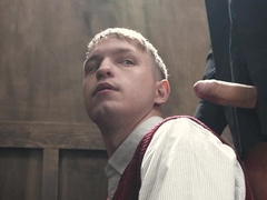 The altar boy gives a blowjob and a handjob to a priest