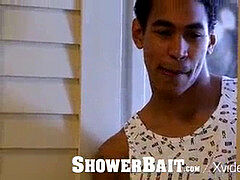 ShowerBait Intruder pokes str8 dude in the douche