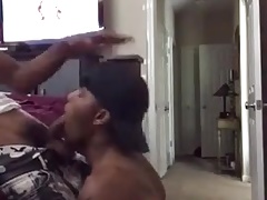 Black Thug Gives Head to His Homie and Swallows His Cum