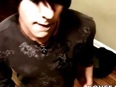 Emo gays Van De Kamp and William Isaacs have oral sex