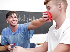 Twink Boy Jack Waters Gets Dominated And Bullied By Athletic Jock Jordan Starr In Class - Bully Him