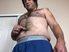 Jerk Off with a Hairy Belly