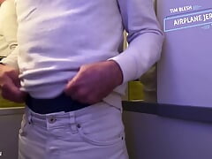 Tim Blesh Jerking off on a Flight in Airplane Toilet