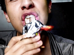 Chocolate bar in my mouth