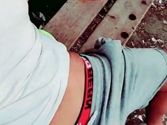 Exhibitionist porn star Slutboyben puts on a jaw-dropping show in public!