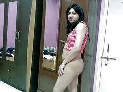 Sweet sissy crossdresser femboy Sweet Lollipop trying out a traditional outfit for the wedding.