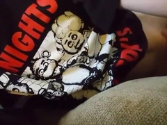 Buddy blows me on the couch while I stroke him CIM swallow