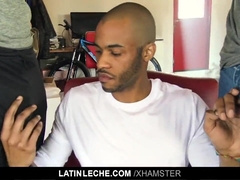 LatinLeche - Latino guy packs 2 dicks in his facehole