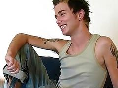 Solo UK youngster jerks off big cock