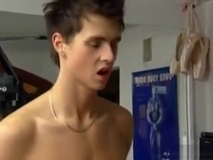 Handsome boys bareback