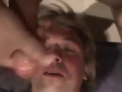 Fucking the twinks mouth and cumming on his face