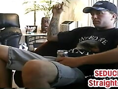 Seduced str8 barebacked at home by gaydaddy till cum