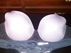 Cum on Bailey's 36 D Victoria Secret Bra and thong