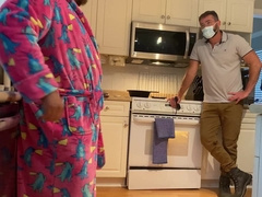 Casually jerking in front of the maintenance fellow