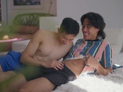 Jay Wu ravages Tyler Wu, Japanese guys drill wet & gulp up jizz