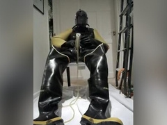 full industrial rubber jack off and cum