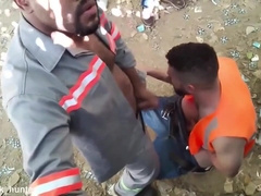 Interracial Fucking in Public Park