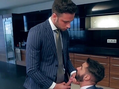 Deepthroating his huge cock and eating out his asshole