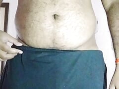 Masterbating with delay spray