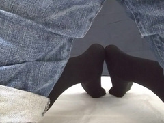 A Boys Stepdaughter Wearing Jeans Pee While Playing With An Electric Massager