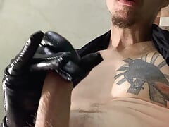BDSM Latex Glove Cum Load Onto Glove