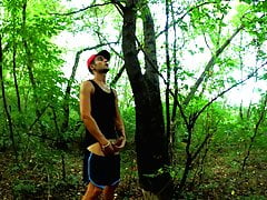 Middle eastern huge dick 7 minutes intense jerking off in the evening woods