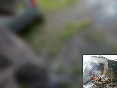 fire outdoor and fire in my asshole and my cock