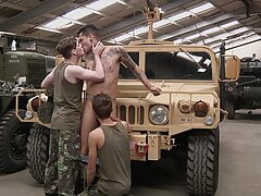 Army recruits Mickey Taylor and Leo Rain fuck Colby Parker