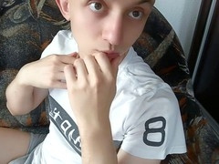 Slim guy gets adventurous with his hand, jacks off, and blows his load