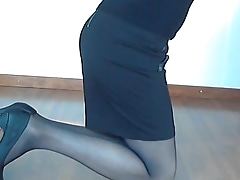 CD - strip sexy legs high heels stockings show cock