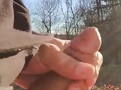 Masturbating in backyard