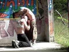 Yougn gay fucked by straight boy outdoor