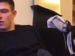 Cute guy jerks his big cock off 7