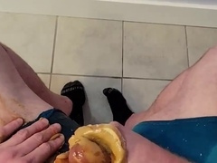 Step-by-step guide: Crafting a delectable peanut butter and batter wood sandwich with a special secret sauce