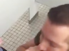 Swallow cum in a public wc
