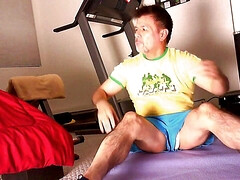 Webcam leg stretches