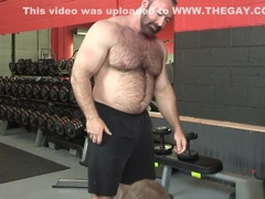 Step daddy Bear Helps Twink with Workout Injury