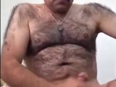 Married Daddy with Mustache Plays Solo in Bed