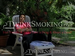 Young Mathiew oozed creamy cum after jacking his fat cock