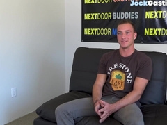 NEXT DOOR CASTING - Muscled smooth newbie enjoys solo jerking off at audition