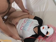 Daddy bangs femboy's tight ass in hardcore gay session