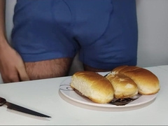 Food porno #trio - Super-steamy Dogs - Smearing my dinky in toppings