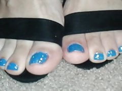 Blue toes in heels