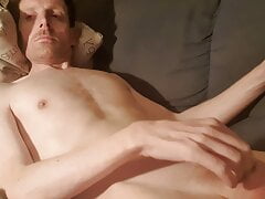 Playing with cock and cum