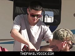 Tattooed Muscle Hunk Step Dad Public Family Sex With Stepson