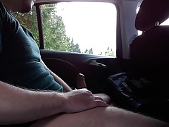 Jerking in Auto, Wichsen im Auto,  Multicum