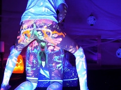 Femboys Messy Halloween Flip Fuck With Glow Paint
