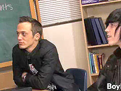 Metalhead goth youngster with kinky stud educator banging wildly